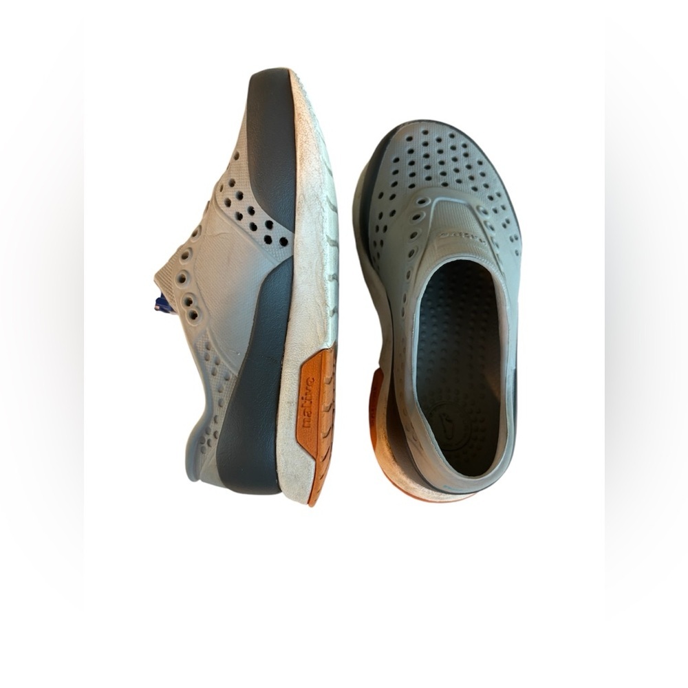 🌺Native Shoes Gray and Orange Water Shoes with Perforated Design